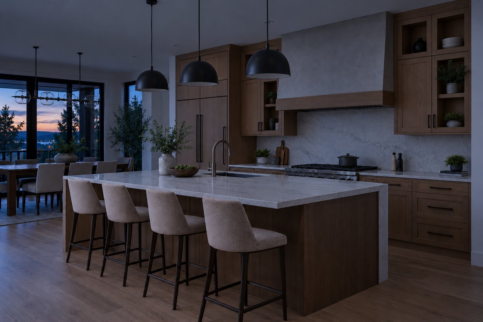 Kitchen with every controlled light switched off